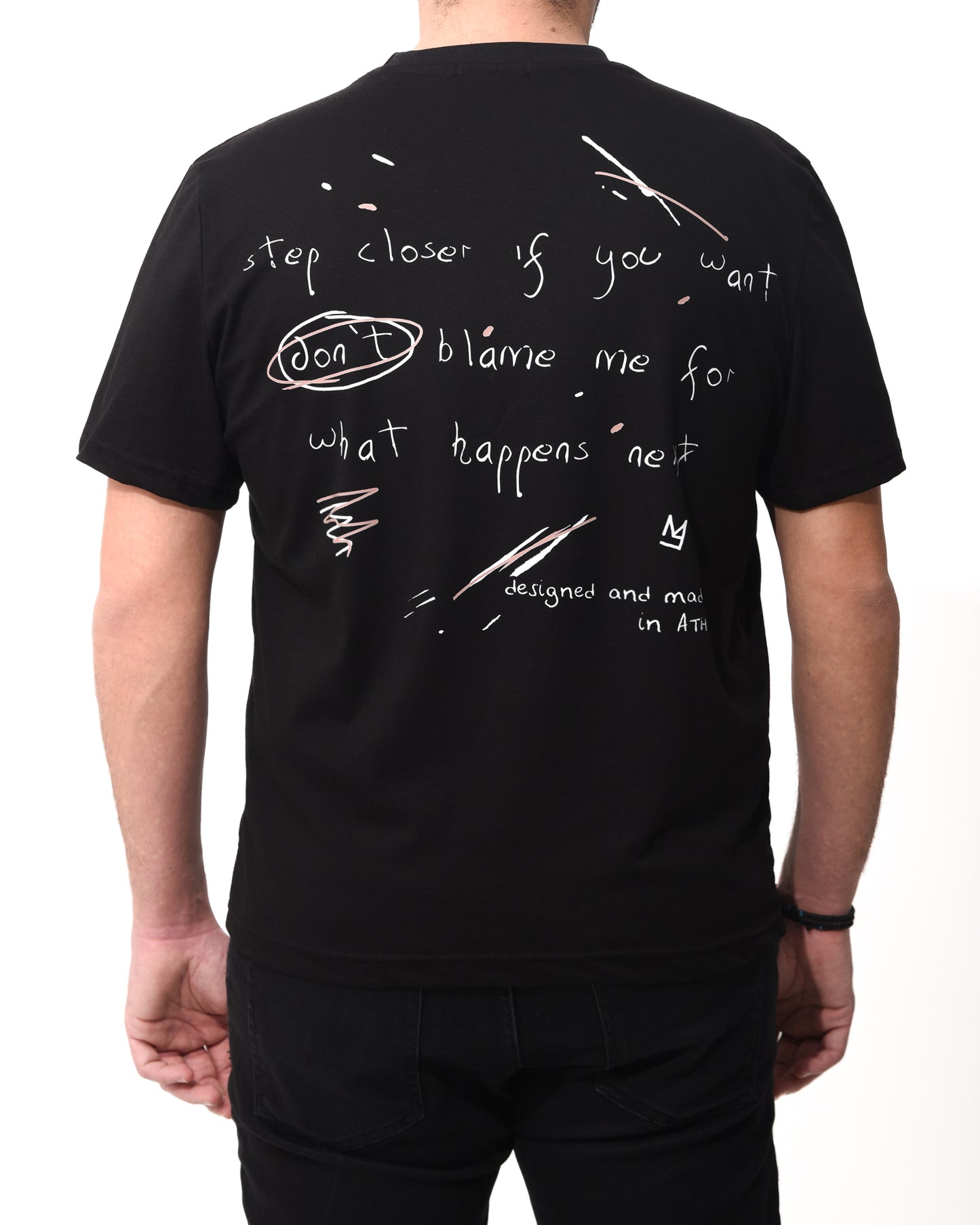 "Step Closer" Unisex Tee In Black