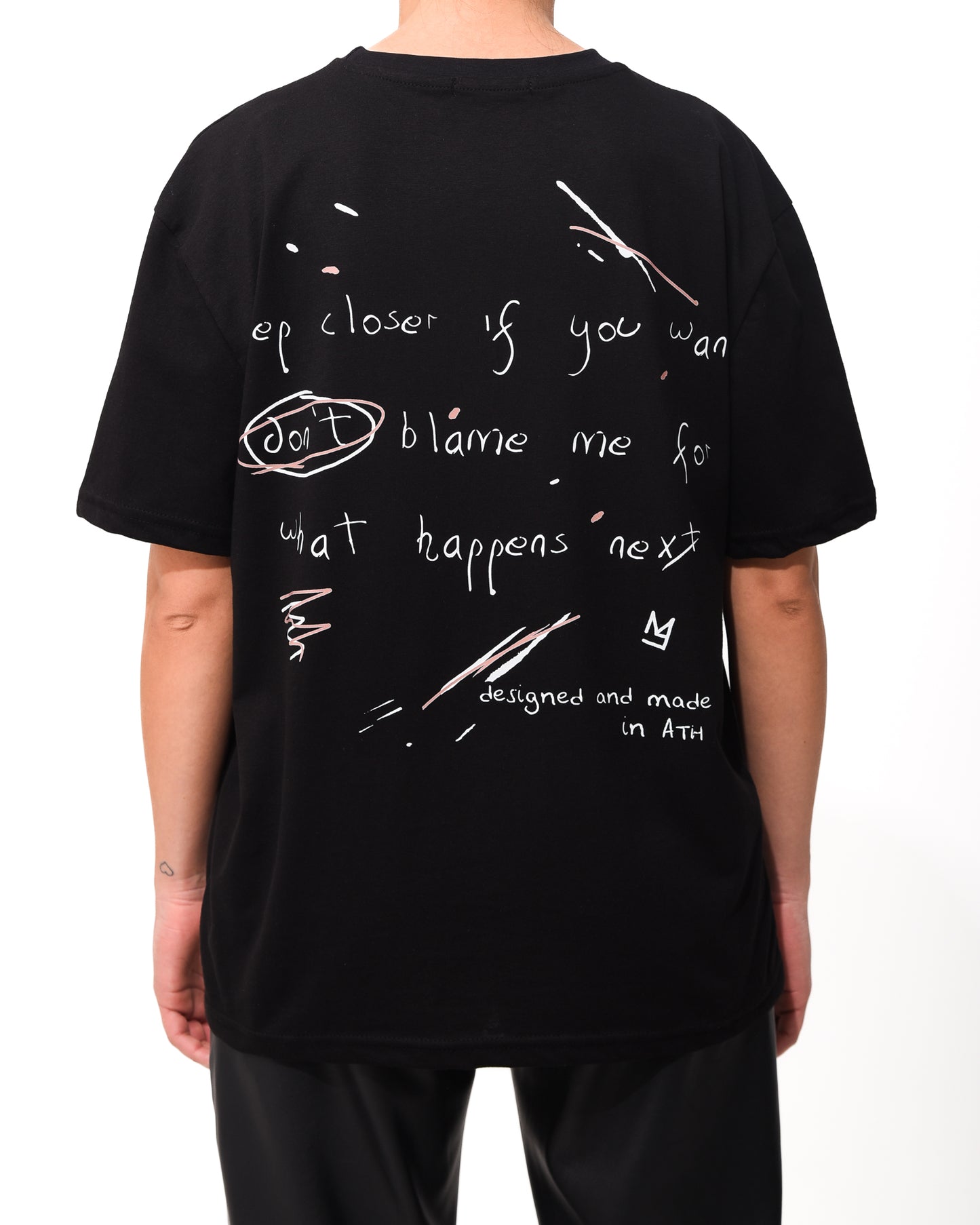 "Step Closer" Unisex Tee In Black