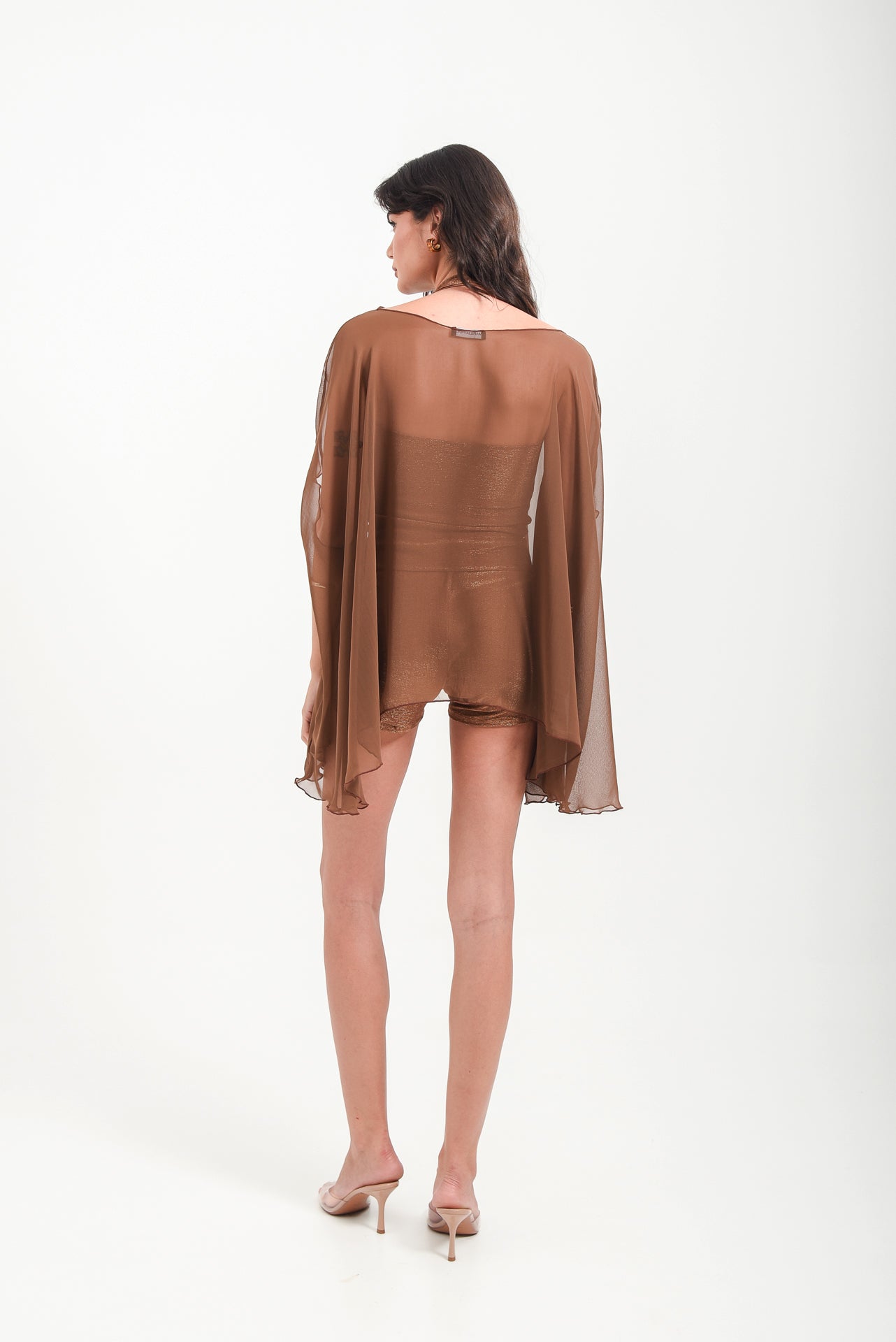 Siren Sheer Kaftan In Brown