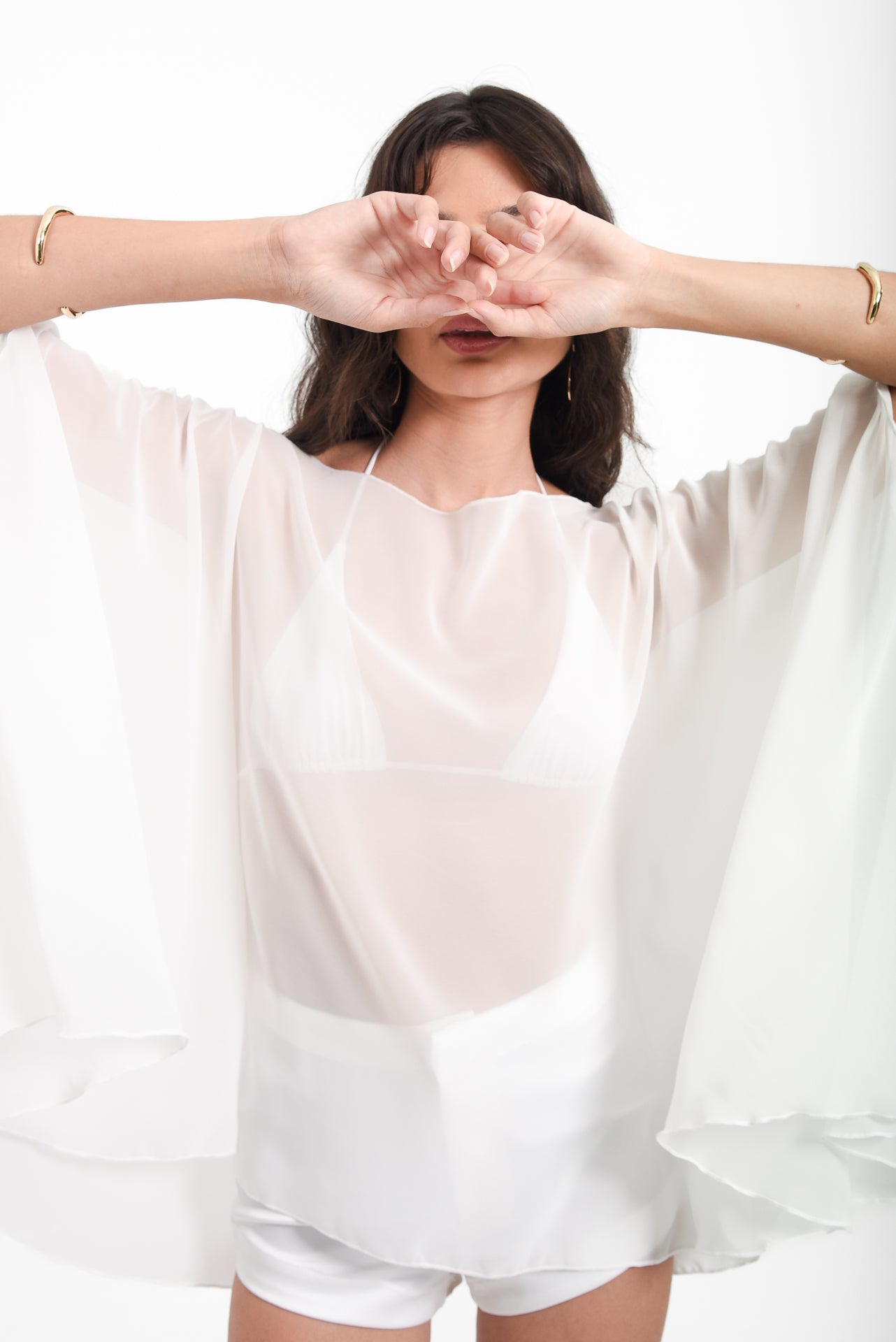 Siren Sheer Kaftan In Ivory