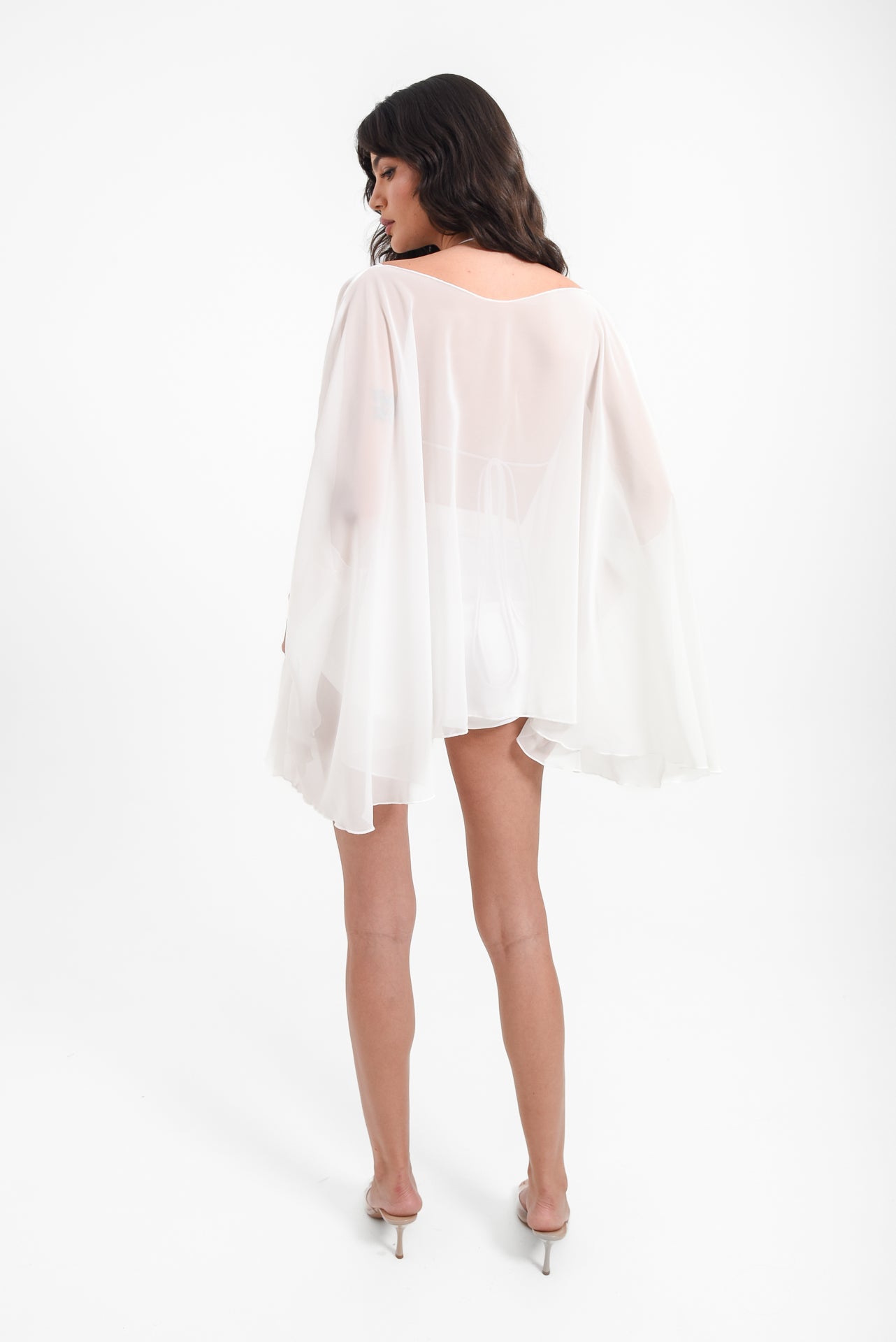 Siren Sheer Kaftan In Ivory