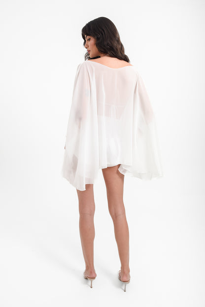 Siren Sheer Kaftan In Ivory