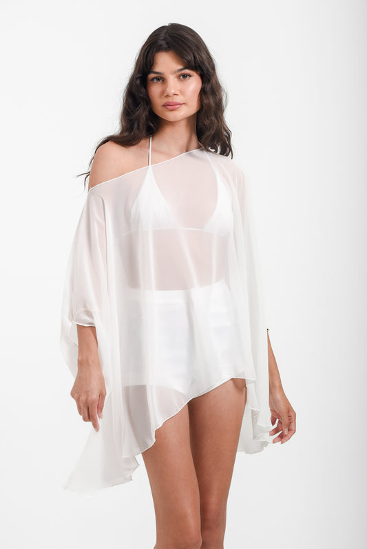 Siren Sheer Kaftan In Ivory