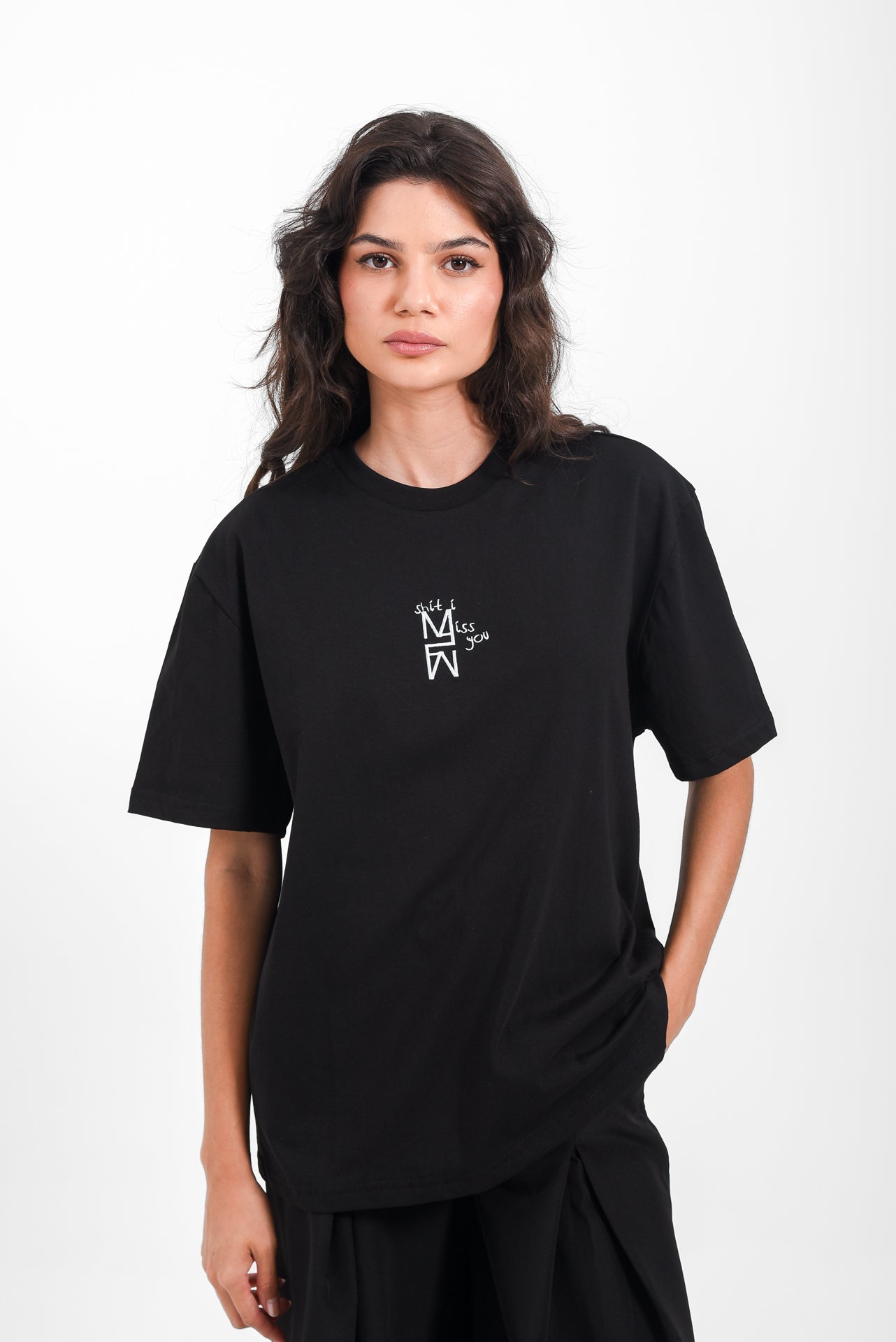 "Shit I miss you" Unisex Tee In Black