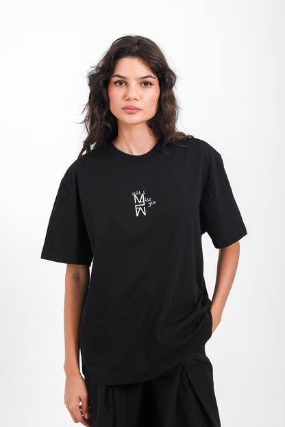 "Shit I miss you" Unisex Tee In Black