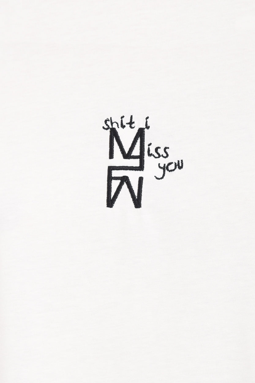 "Shit I miss you" Unisex Tee In Ivory