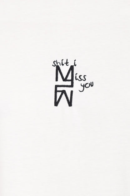 "Shit I miss you" Unisex Tee In Ivory