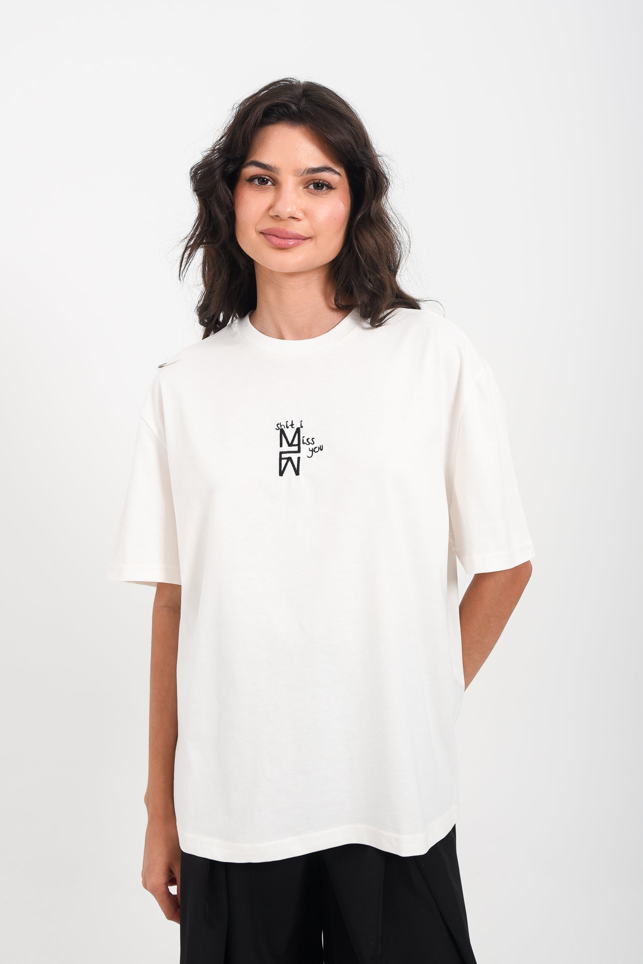 "Shit I miss you" Unisex Tee In Ivory