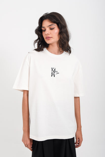 "Shit I miss you" Unisex Tee In Ivory