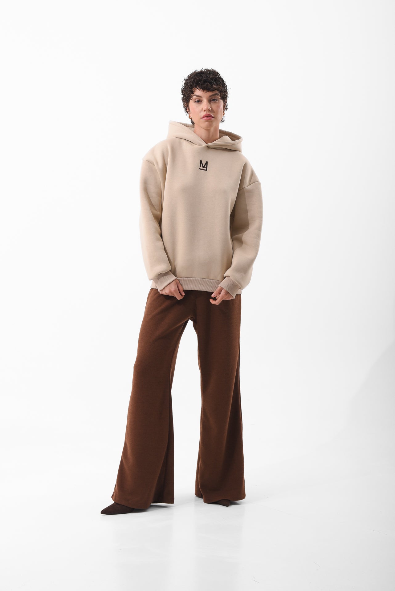 Unisex Logo Hoodie in Beige