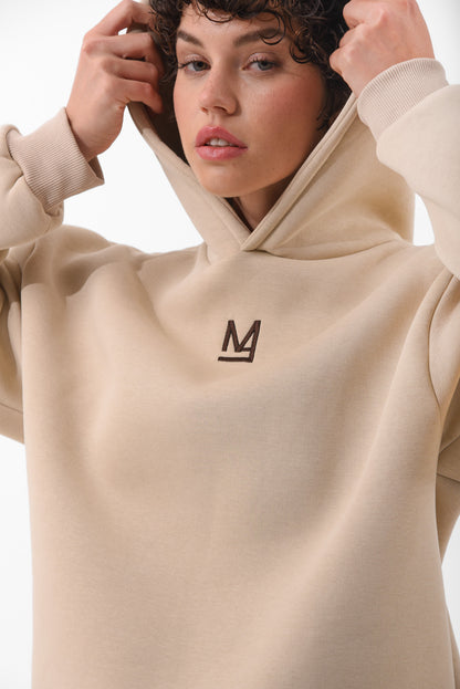 Unisex Logo Hoodie in Beige