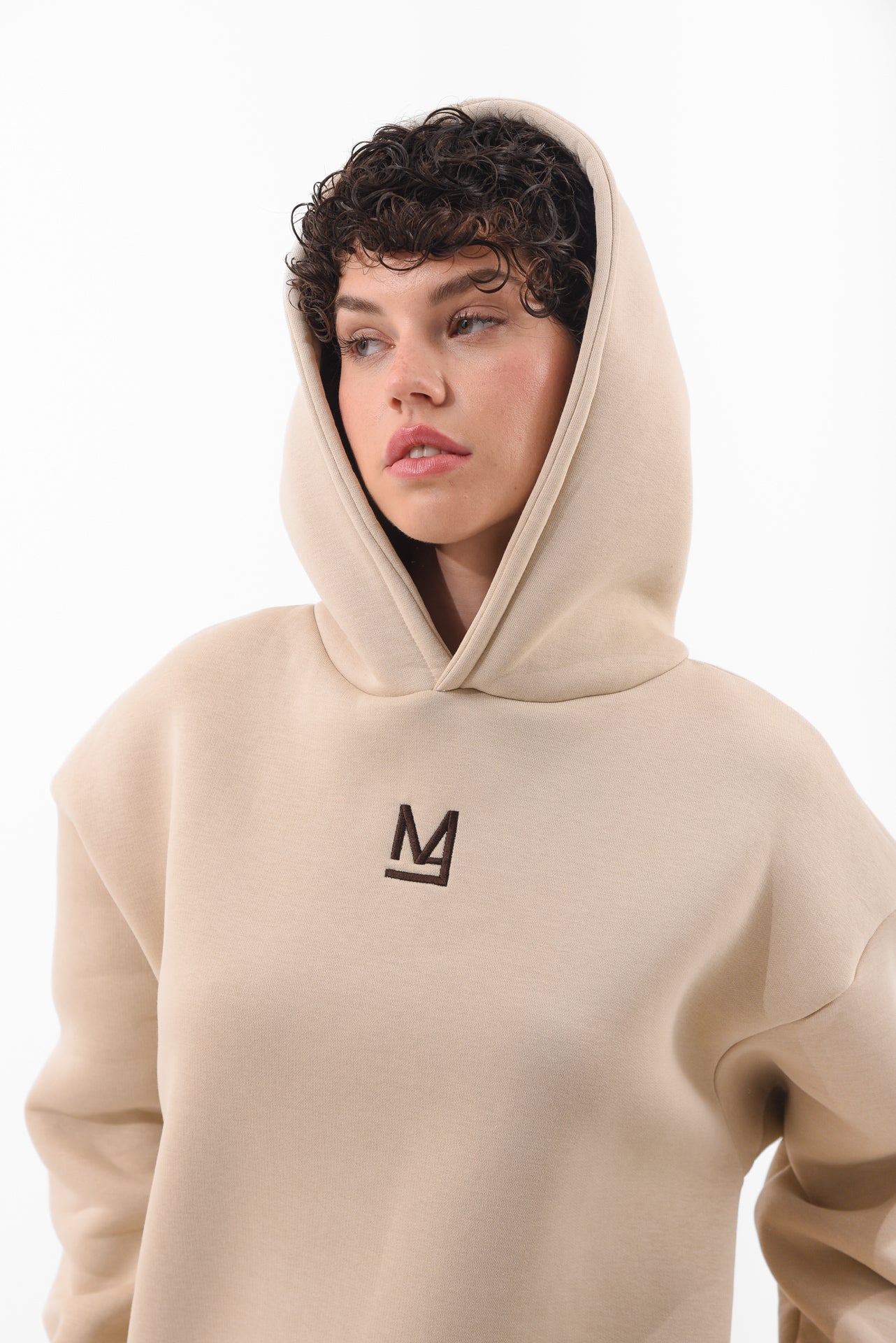 Unisex Logo Hoodie in Beige