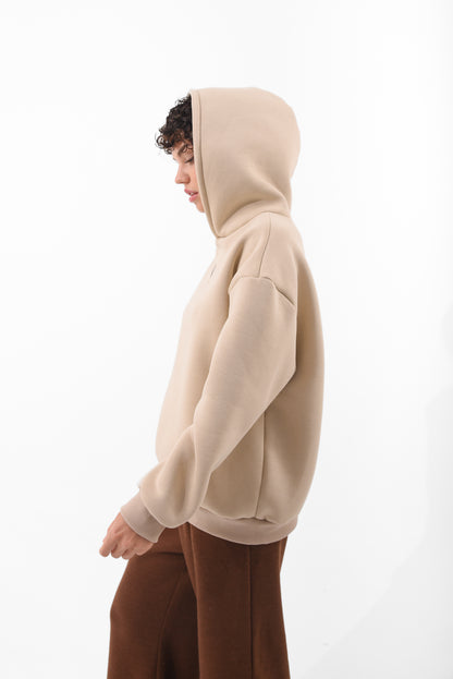 Unisex Logo Hoodie in Beige