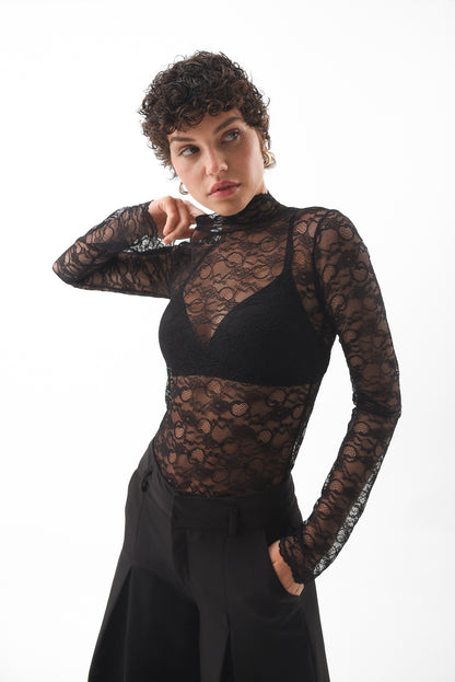 Floral Lace Sheer Top