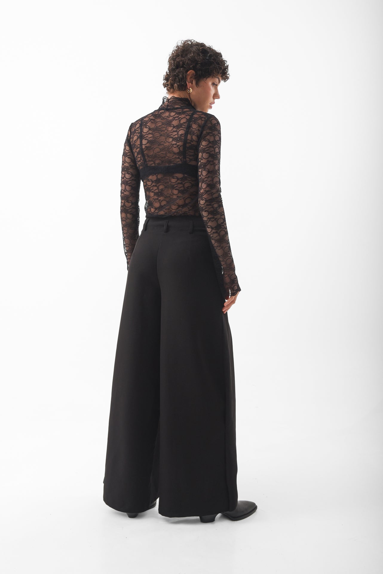 Tailored Pleated Wide-Leg Trousers