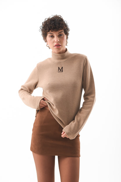 Brown Suede Mini Skirt