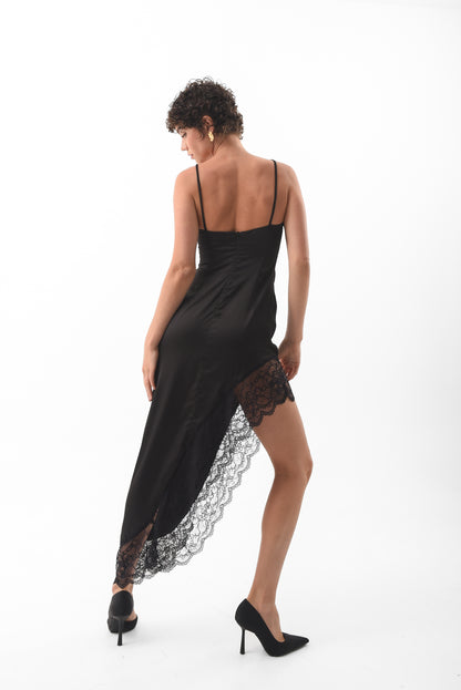 Asymmetrical Lace Slip Dress