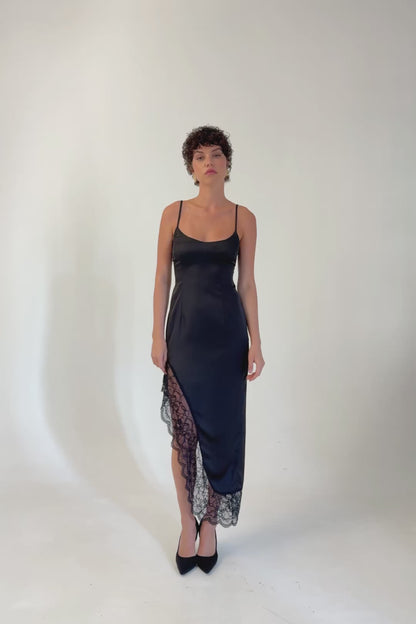 Asymmetrical Lace Slip Dress