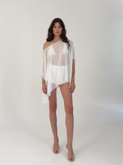 Siren Sheer Kaftan In Ivory