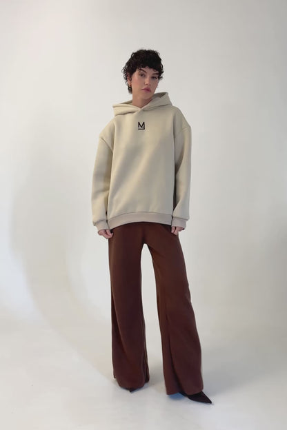 Unisex Logo Hoodie in Beige